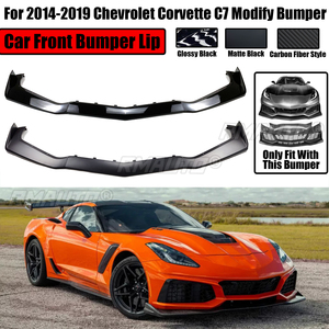 For 2014-2019 Chevrolet Corvette C7 Modify Bumper ZR1 Style Car Front Bumper Lip Spoiler Splitter Carbon Fiber Style Body Kit - Product Image 1