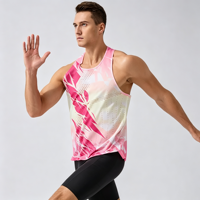 Hauts de course personnalisés pour marathon, sans manches, séchage rapide, légers, respirants, avec impression numérique par sublimation