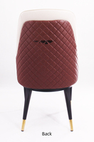Chaise de salle à manger en cuir moderne en métal léger à dossier unique pour ensemble de Table de Restaurant
