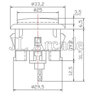 Bouton poussoir de jeu d'arcade de marque Sanwa OBSF 24mm/30mm pour machine de jeu d'arcade Pandora - Product Image 3