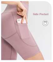 Logo personnalisé Nylon Yoga Femme Été Femmes Yoga Pantalons Vente en gros Gym Avec Poches Femmes Biker Shorts