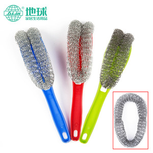 Earth's Stainless Steel Pot Brush With Plastic Handle Durable Cleaning Tool For Kitchen Use - Product Image 1