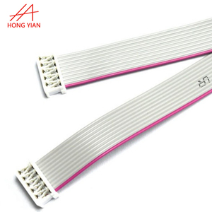 Tùy chỉnh IDC nữ nối 2.54 1.27 0.635mm 1mm Pitch 16 lõi 20 pin 10 cách linh hoạt phẳng Ribbon Cáp màu xám 28AWG dây - Product Image 2