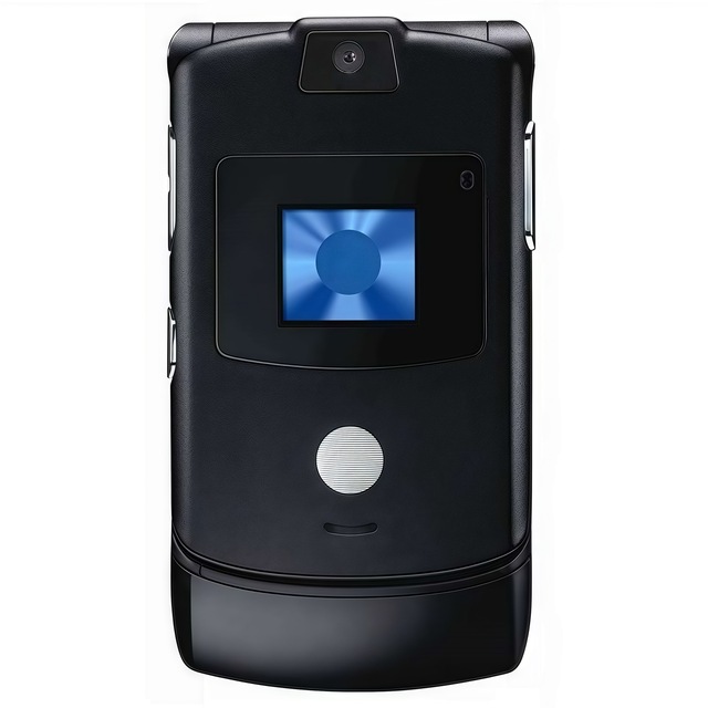 Wholesale Classic Mot V3 RAZR Flip Feature Phone 2G GSM Quad Band Unlocked 2.2 TFT Dual Screen 680mAh BT Cheap Metal Clamshell
