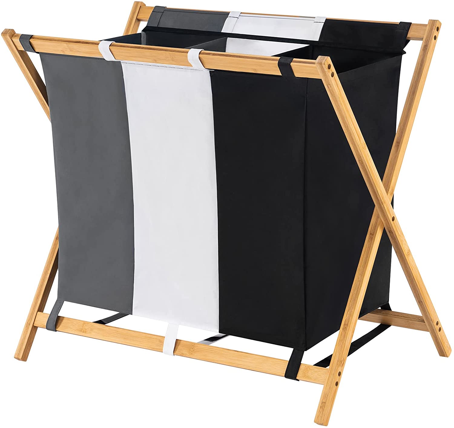 Cestas Foldable Laundry Hamper Clothing Storage Отраслевому стандарту высокого Bins cesto de Ropa. Bamboo Collapsible Laundry Basket With 3 Compartments