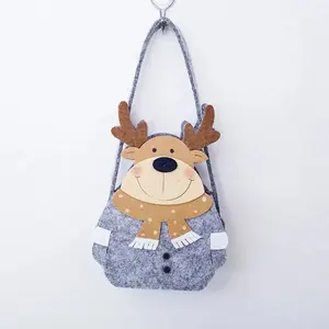 Top Seller Customizable Logo Felt Christmas Candy Bag Shaped Holiday Decoration Bag Hot Sale Promotion