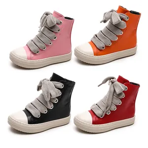 Ankle Boots Girls 2023 Hot Kids Booties Girls Zipper-up Shoes Winter Warm Children's Boots Kids Thick Lace High Top Candy Boots