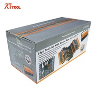 Deko — boîte à outils ménagers, Kit avec clé et tournevis, 3 couches, boîte en métal, 85 pièces