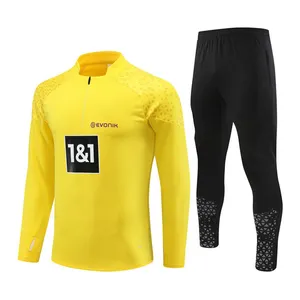 Toptan marka erkek antreman ceketi futbol forması son kulübü uzun kollu eğitim eşofman kitleri nefes tay logosu