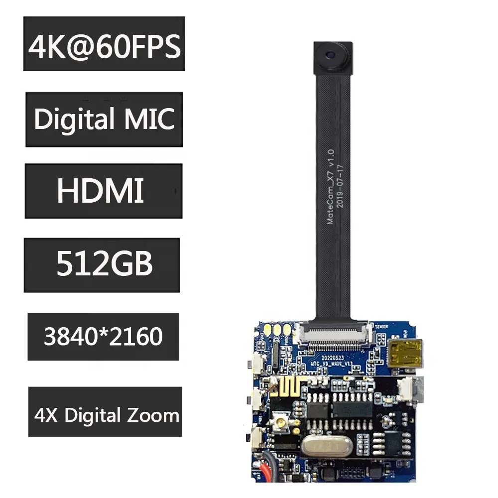 IMX258 4K 60FPS वाईफ़ाई P2P मिनी कैमरा 14MP गति का पता लगाने डिजिटल ज़ूम लेंस मॉड्यूल Matecam छोटे DIY कैम रिकॉर्डर