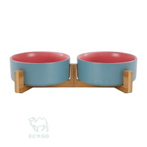 Bambu Evcil Hayvan Besleme Standı Köpekler ve Kediler İçin Yeme Deneyimini Yükseltir - Product Image 1