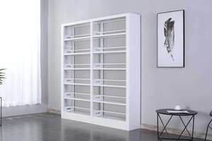 Étagère à livres en acier de haute qualité, moderne, réglable, à 6 niveaux, double face, à deux colonnes, démontable, avec couleur personnalisable - Product Image 5
