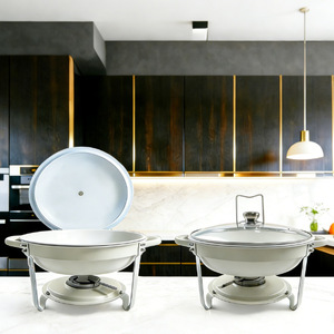 Metarren Maifan Stone Coated Alcohol Stove Round Insulated With Lid Stainless Steel Buffet Cookware Modern Design - Product Image 2