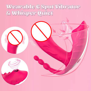 APP Control Wearable Panty Vibrator with Clit Sucking G Spot Vibrating <strong>Dildo</strong> Anal Beads Triple Stimulation Remote Female Sex Toy - Product Image 3