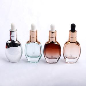 30 мл градиентная стеклянная розовая бутылка-капельница прозрачная стеклянная бутылка-капельница 30 мл стеклянные бутылки с золотой серебряной крышкой-капельницей - Product Image 1