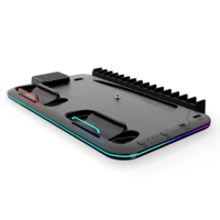 Support de Refroidissement et de Charge Multifonctionnel RVB avec Station d'Accueil Chargeur Double Manette pour Console PS5 PS5 Slim