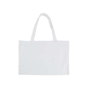 Sac à main en toile de coton pur personnalisable, sac de shopping réutilisable de couleur unie, design élégant - Product Image 3
