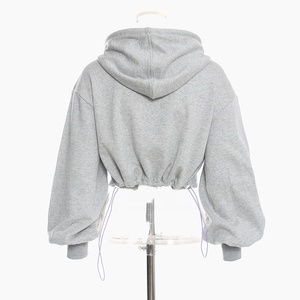 Thời Trang Tùy Chỉnh Ladies Sexy Đồng Bằng Phòng Tập Thể Dục Crop Top Dài Tay Áo Phụ Nữ Giản Dị Hoodie Áo Thun Cộng Với Kích Thước Của Phụ Nữ Hoodies & Áo Nỉ - Product Image 3