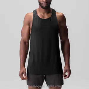 定制高性能单线男士背心聚酯干爽跑步健身健身房无袖健美背心