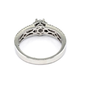Bague de fiançailles semi-montée en or blanc massif 18 carats avec diamant véritable, design décontracté personnalisé, haute qualité, pour femme, idéale pour mariage et soirée, coupe brillante - Product Image 3