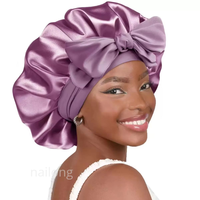 Gorro de Dormir de Seda y Satén Ajustable de Lujo con Logotipo Personalizado, Gorro para el Cabello con Banda para Atar, para Uso Diario, Multiusos, para el Cuidado del Cabello de Mujeres