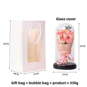 <span class=keywords><strong>Ramo</strong></span> de rosas preservadas Cubierta de vidrio de plástico Navidad Cumpleaños Día DE LA MADRE Decoraciones para el día de San Valentín Regalos de Graduación - Product Image 4