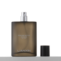 Vaporisateur de parfum carré personnalisé pour hommes Noir givré 30ml 50ml 100ml Flacon de parfum en verre avec boîte d'emballage