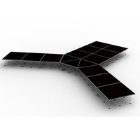 Plateforme de scène mobile pliable portable avec système de bannière à déroulement rapide pour événements, expositions et spectacles