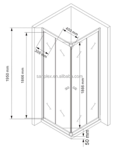 Venta directa caliente Popular ducha vidrio transparente precio de fábrica puerta corredera esmerilada baño 6mm Pantalla de ducha de vidrio transparente - Product Image 6