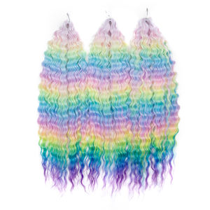 <span class=keywords><strong>ARIEL</strong></span> Extension de cheveux à tressage en fibre de qualité supérieure Résistant à la chaleur Deep Wave Ombre Colored Twist Crochet Braid Extensions de cheveux synthétiques - Product Image 3
