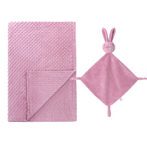 Ensemble cadeau de 2 pièces couette et couverture pour bébé en peluche douce à pois Minky de Pâques - Product Image 5