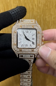 Relojes Populares con Incrustaciones de Diamantes de Imitación, Reloj de Cuarzo para Hombre, Reloj con Circonita Cúbica y Moissanita - Product Image 4