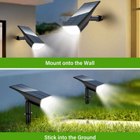 Projecteurs solaires LED RGB IP65 pour pelouse, allées, arbres, aménagements paysagers, lampes de jardin extérieures étanches en ABS