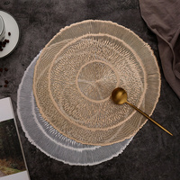 Set de table rond en PVC, motif feux d'artifice découpé, résistant à la chaleur et antidérapant, pour mariage, fête et décoration intérieure