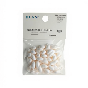 Perline di conchiglia Ilan a forma di riso 14-18 mm 12 g per artigianato - Product Image 1
