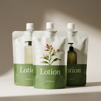 Logo personnalisé imprimé feuille d'aluminium lotion crème de soin pour la peau recharge d'huile essentielle sac pochette d'emballage avec bouchon de bec de buse