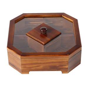 Kotak Penyimpanan Buah Kering Heksagonal Kayu 7 Sekat, Kotak Permen dan Camilan, Diskon Besar - Product Image 4