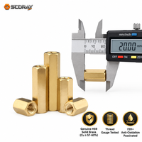 Penyangga Heksagonal Kuningan Female to Female Through Hole Threaded Spacers M2x3-M6x60 Metrik, Perlengkapan Pemasangan PCB