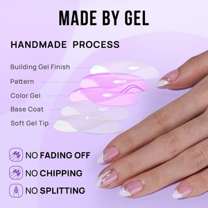 BTArtbox Custom Design Handmade <b>Nails</b> Short Almond Artificial Fingernails False <b>Nail</b> Press on <b>Nails</b> <b>Sets</b> - Product Image 5