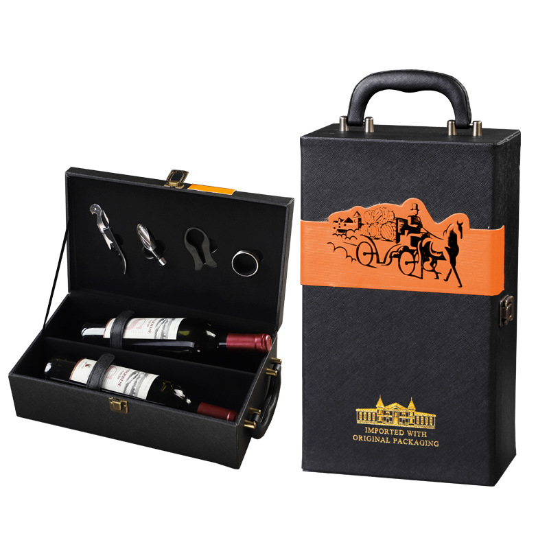 Horse-drawn cart with wine set
