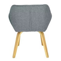 Chaise de salle à manger au design moderne, tissu gris, pieds en bois massif, meubles de cuisine, meubles de salle à manger, meubles de restaurant