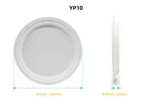 LuzhouPack Melhor qualidade 5/6/7/8/9/10 inch placa embalagens de alimentos biodegradáveis placas descartáveis eco amigável