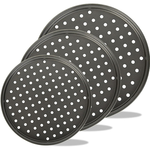 Teglia Forata Professionale per <span class=keywords><strong>Pizza</strong></span>, Vassoio da Forno per <span class=keywords><strong>Pizza</strong></span> Croccante, Griglia per Barbecue e Arrosto di Carne - Product Image 6