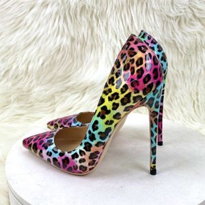 Zapatos de Tacón Alto con Estampado de Leopardo Colorido, Talla Grande, Nuevos Stilettos de Moda para Mujer - Product Image 4