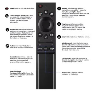 Remplacement de la télécommande vocale <span class=keywords><strong>2022</strong></span> BN59-01357A adapté pour <span class=keywords><strong>Samsung</strong></span> Smart avec BT 2021QLED 4K <span class=keywords><strong>8K</strong></span> Smart TV série QLED - Product Image 5