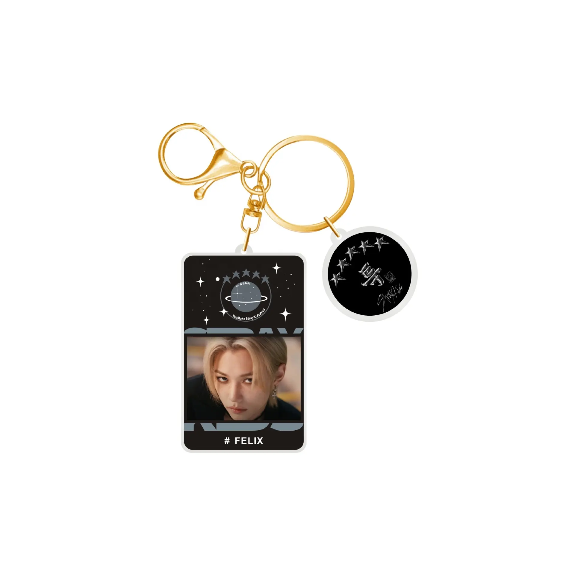 Yuwei KPOP Stray Kids 5-STAR Porte-clés Transparent Acrylique Pendentif Fans Cadeau Porte-clés