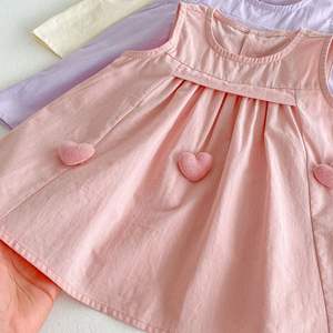 <span class=keywords><strong>ชุด</strong></span>เดรสแขนกุดผ้าฝ้ายลายหัวใจเจ้าหญิงสำหรับเด็กผู้หญิง สไตล์เกาหลีใหม่ สีพื้น ทันสมัย สำหรับฤดูร้อน - Product Image 5