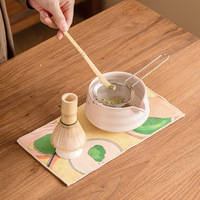 Ensemble de matcha en céramique rose avec bol à matcha et kit d'outils de préparation de thé de style tendance national, Fourniture transfrontalière, Exclusivité usine
