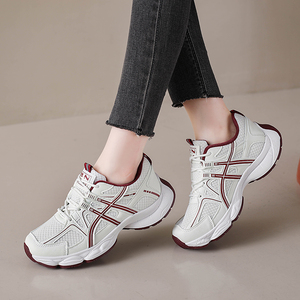 Baskets multicolores sportives pour femmes noir blanc violet rose robe supérieure formateurs léger à lacets tendance de la mode pour hommes - Product Image 2