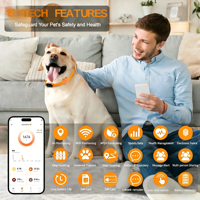 Traceur GPS pour animaux de compagnie C08 P 4G, Navigateur Bluetooth avec écran OLED, Étanche IPX6, Confortable en silicone, Batterie 1000 mAh, Autonomie 1 an